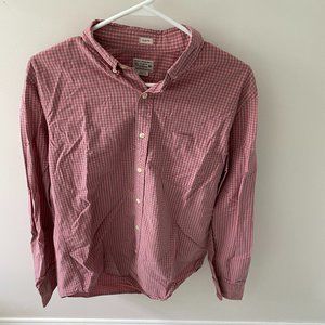 J. Crew Red Plaid Slim Fit Button Down Shirt Size Medium